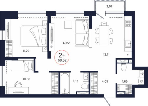 Планировка двухкомнатной квартиры