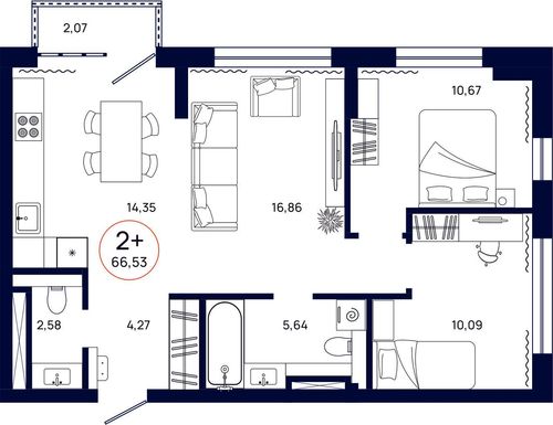 Планировка двухкомнатной квартиры