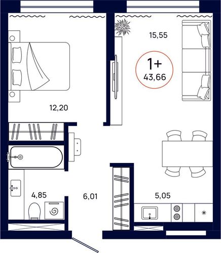 Планировка однокомнатной квартиры