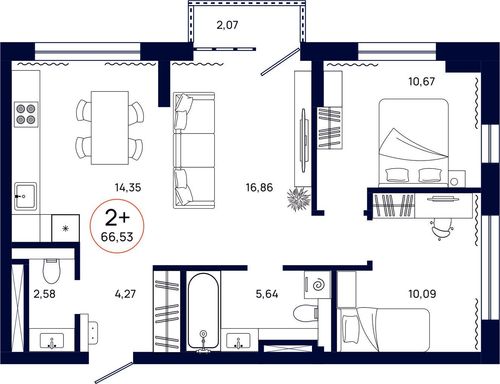 Планировка двухкомнатной квартиры