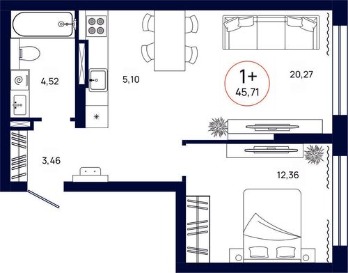 Планировка однокомнатной квартиры